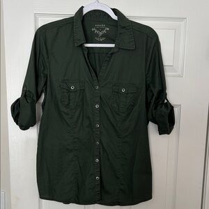 Sonoma Forest Green Button-Up Shirt